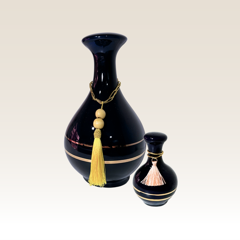Urna Porcelana Clássica Família Azul Royal e Urna Mini Azul Royal