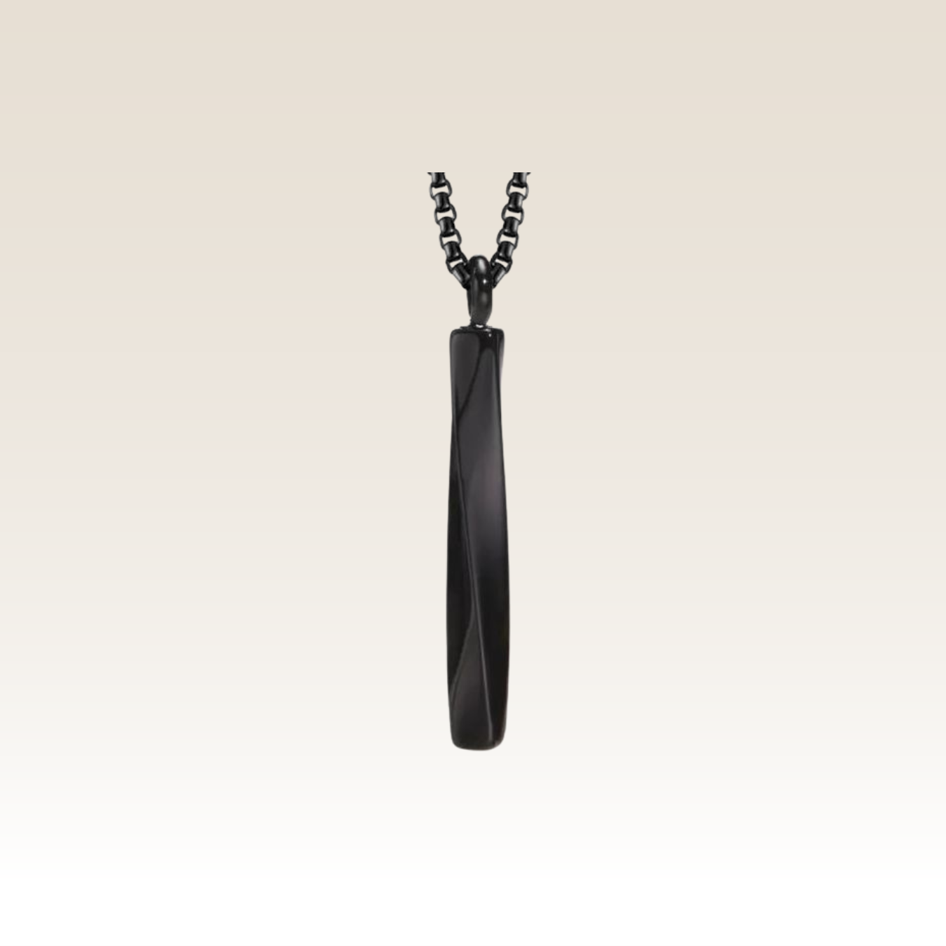 Pingente Cilíndrico Curvado Preto