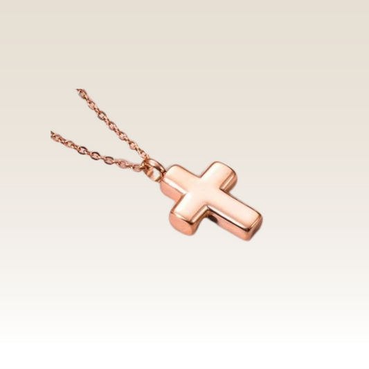 Pingente Cruz Banhada Ouro Rose